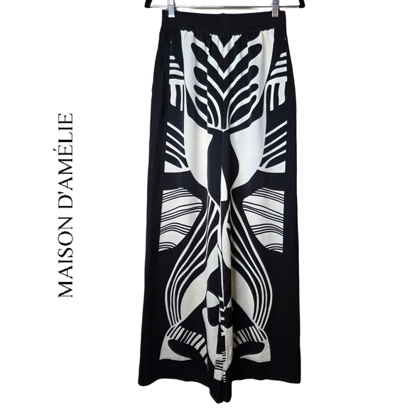 Maison D' Amelie Pants - Black and White Women's Pants